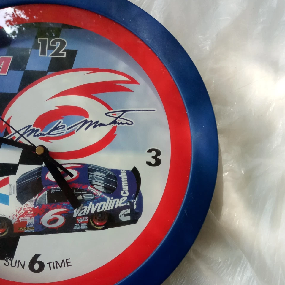 复古 90 年代 Mark Martin NASCAR 太阳时间时钟 罕见 #6 Valvoline Racing 90 年代 工作 — 第 4/4 张图片