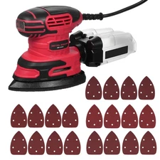Electric Detail Sander Wood Sander Compact Sander 1.6 Amp with 20 Pcs Sandpaper