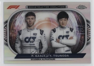 2022 Topps Chrome Formula 1 Constructor Coalition Pierre Gasly Yuki Tsunoda 2oj
