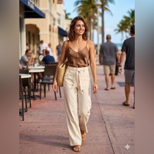Revolve  L'AGENCE Lexi Silk Charmeuse Camisole in Cappuccino Brown - Size Large