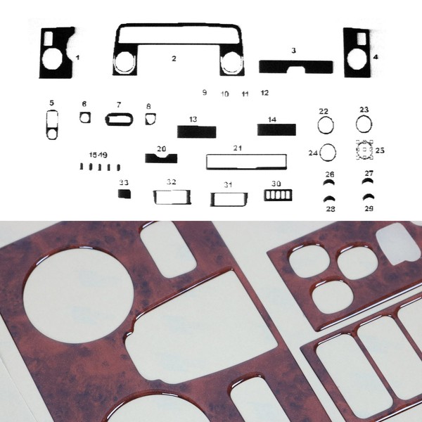 Innenraum Dekor Cockpit FüR Opel Movano 2002-2010 Wurzelholz Optik 33Tlg-image