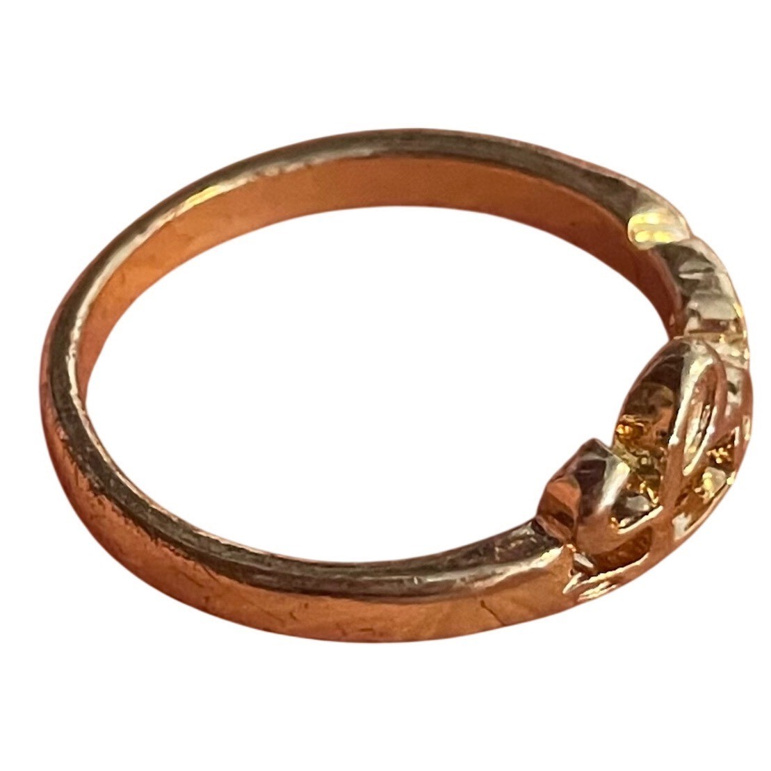 Gold Tone Script Love Ring Cursive Word Band Size… - image 2