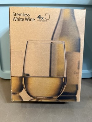Libbey Stemless 4-Piece Wine Glass Set for White Wine