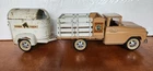 Vintage 1960s Tonka Farms Stake Truck With Horse Trailer Tan & White Original