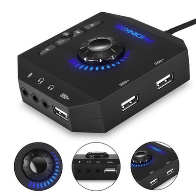 Professional Computer USB Sound Card 7.1 Channel Audio Adapter For PC Laptop I