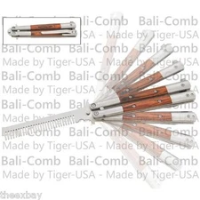 Pakka Wood Practice BUTTERFLY COMB ALL STAINLESS Trainer Fly Balisong Bali