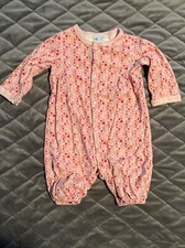 Walt Disney World Baby Size 9 Months Sleeper pajamas Vintage Retro Pink Mickey