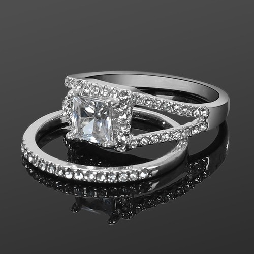 Couple Rings Classic Gold-plated Ring Inlaid Zircon Jewelry Rings - Picture 13 of 30