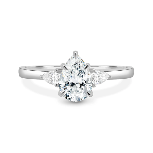 Lab Created 1.50 Ct Pear Cut Diamond Engagement Ring 14K White Gold IGI - Picture 2 of 12