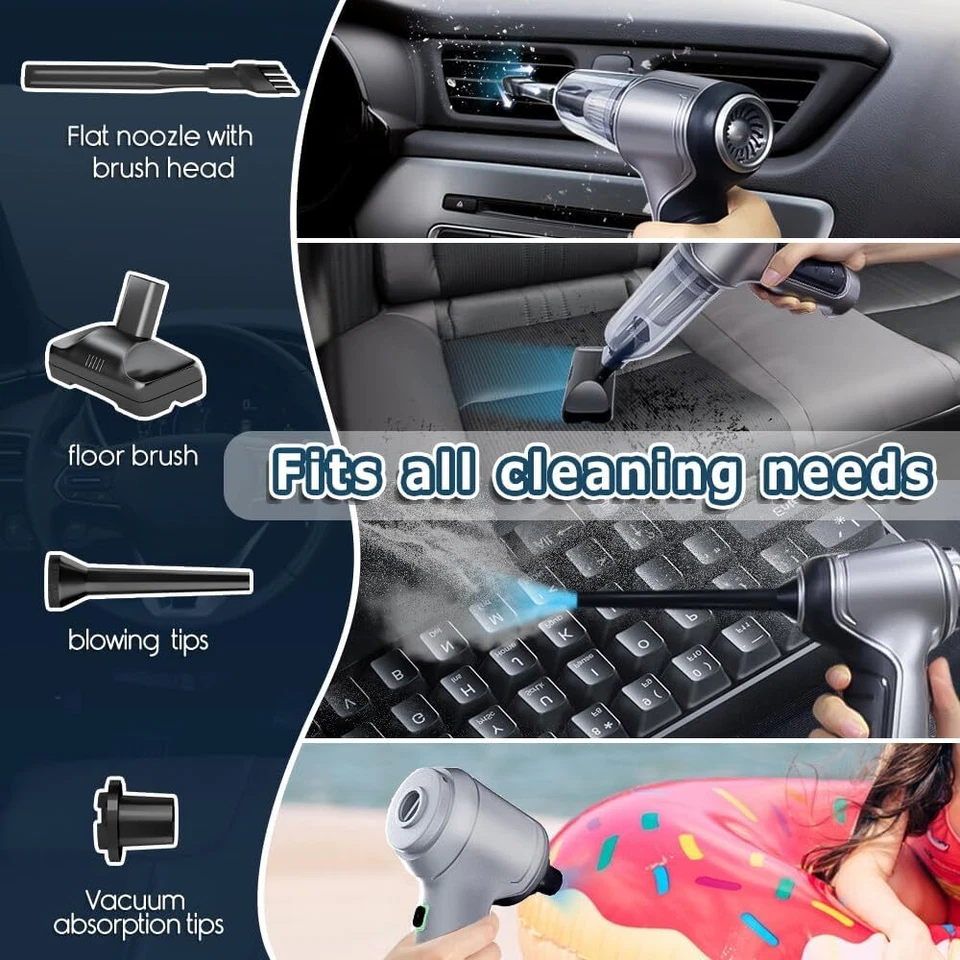 Cordless Handheld Vacuum - 15000Pa Suction, Rechargeable with USB-C, Home & Car - Image 4 of 4