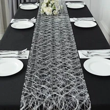 12" x 108" SILVER Metallic Non Woven Fiber Polyester TABLE RUNNER Party Events