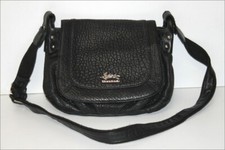 FRANCINEL  Sac Besace Cuir Noir Bandoulière TBE