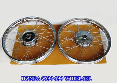 Fit HONDA 1964-1969 CS90 S90 CHROME FRONT AND REAR WHEEL SET 18