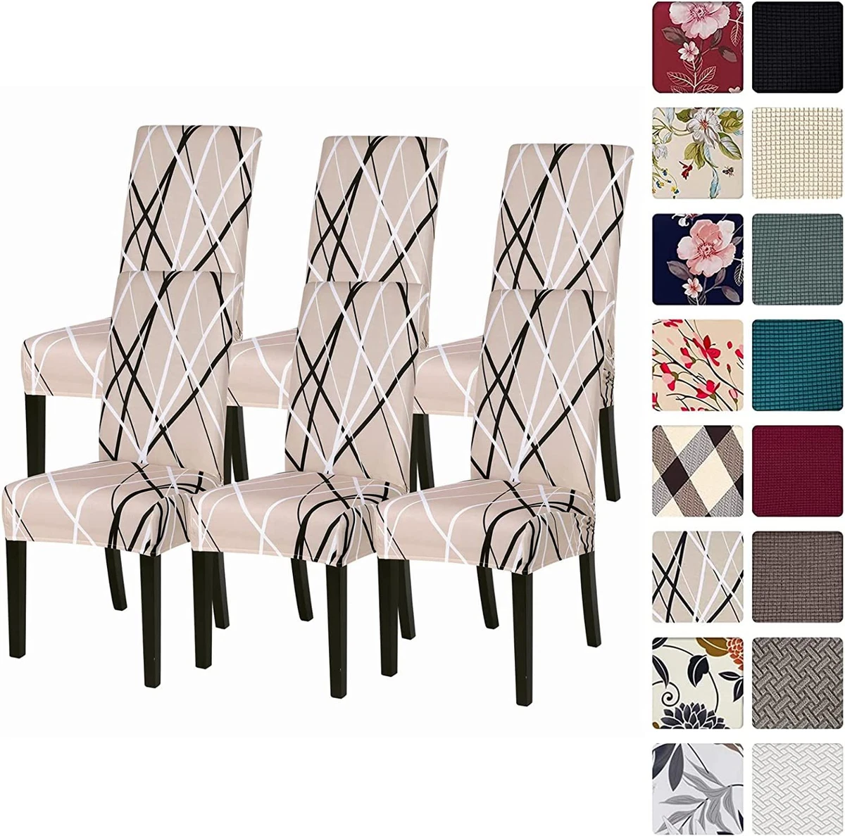 SearchI Dining Room Chair Covers Slipcovers Set of 6 per set