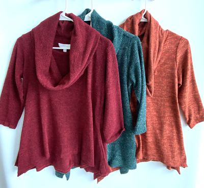 NEW DIRECTIONS Bundle HACCI Cowl Neck Swing Sweater Tops Petite Size PS  NWT