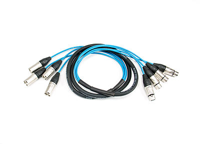 Elite Core 4 Channel 6 ft XLR Mic Audio Extension Patch Snake Cable Fan to Fan