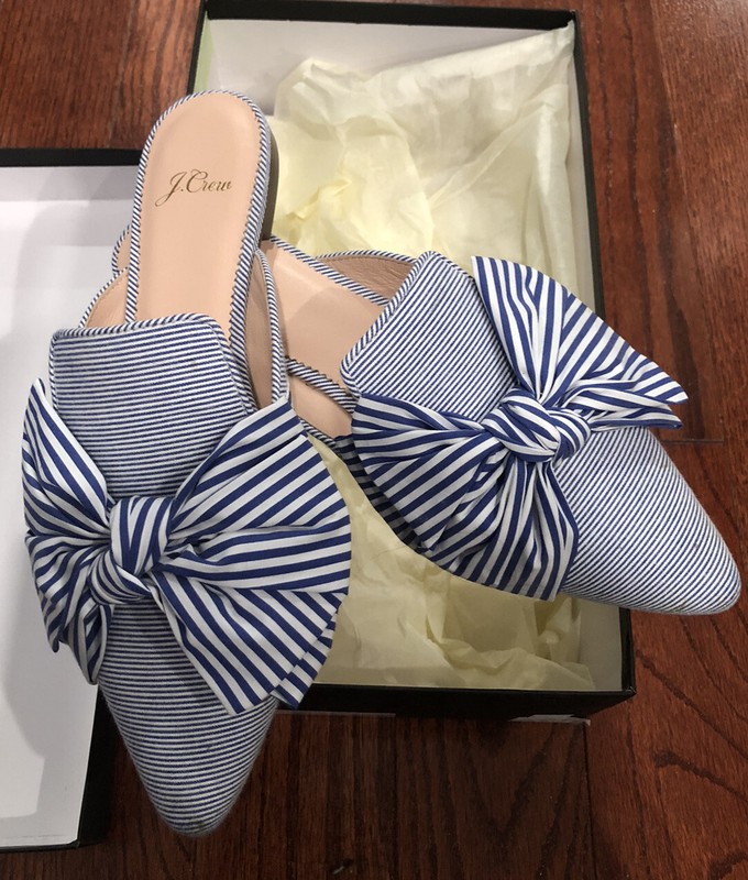 J. Crew Women’s Size 7 Marina Bow Slide In Stripes