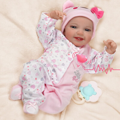 BABESIDE 20Inch Reborn Baby Dolls with Heartbeat Breathing Leen Sweet Smile Baby