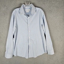Mizzen+Main Leeward Shirt Mens Large Blue White Gingham Standard Fit Button Down
