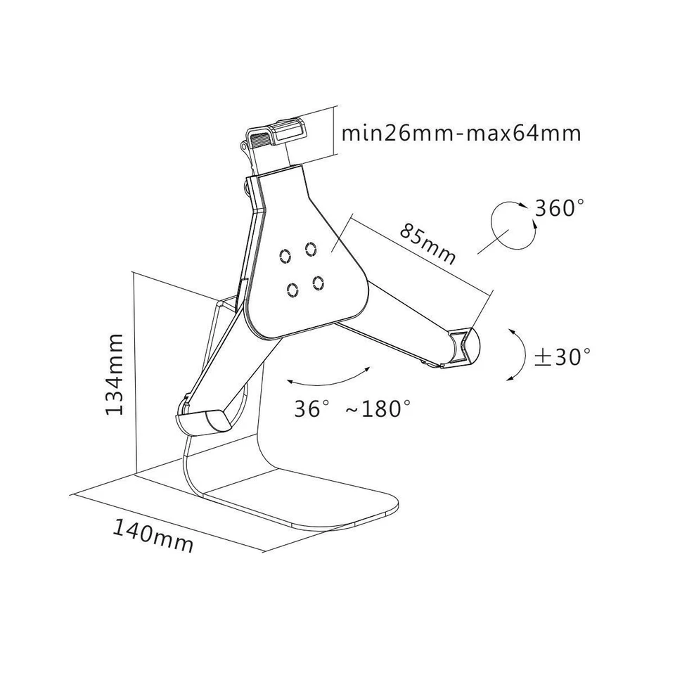Rotating Desktop Holder Table Stand for 7-8.5" Galaxy Tab Tablet iPad Mini 4/5/6 - Image 3 of 4
