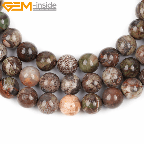 Rain Forest Onyx Agate 15" Strand Brown Natural Beads For Women's Jewellery - Picture 41 of 49
