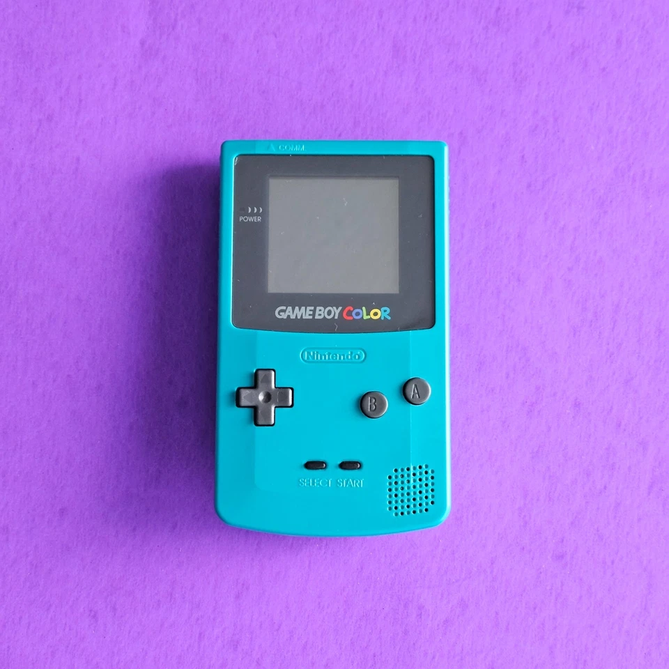 Nintendo Game Boy Color Azul Teal Verde 👾 CGB-001 GBC RESTAURADO CUERPO NUEVO Foto 2 de 3