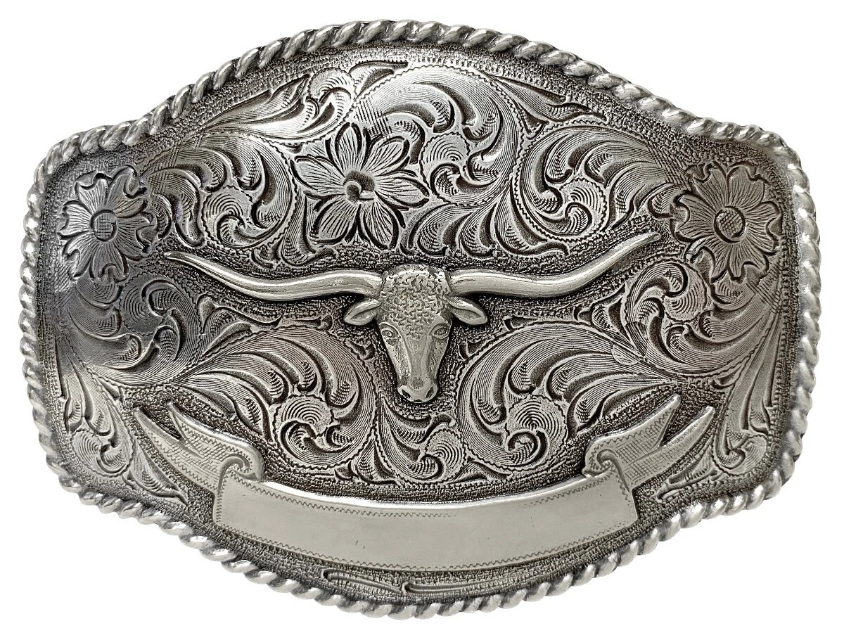 WESTERN COWBOY/COWGIRL LONGHORN STEER BULL TROPHY BELT BUCKLE - BRAND NEW!!!