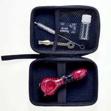 4.3" Spider-Man Glass Smoking Pipes Portable Hand Pipe Tobacco Bowl W/Tool Box