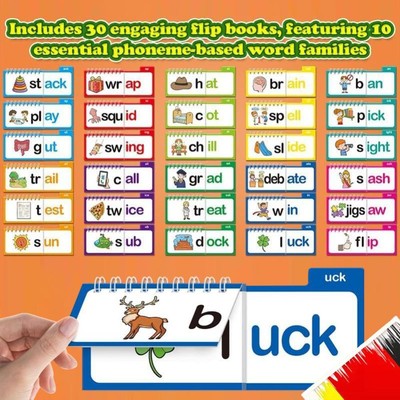 CVC Word Flip Chart Word Builder Game Interactive Sight Words Games for Kids