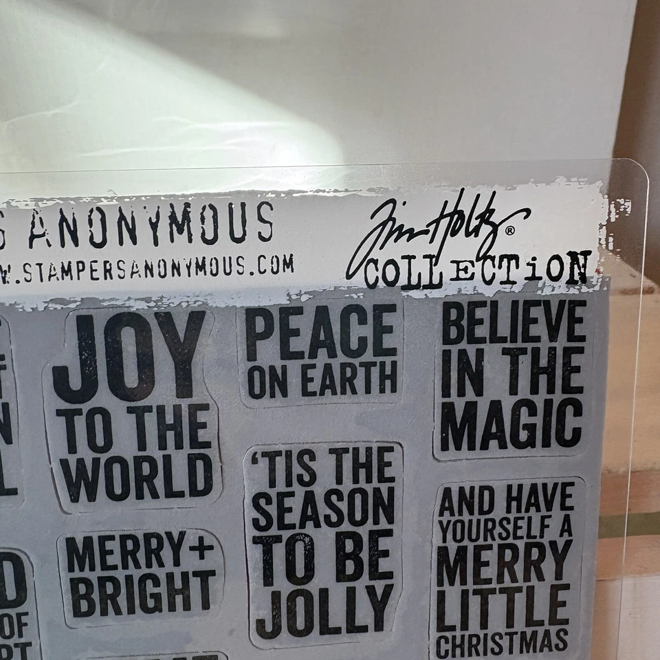 Juego de estampillas estampadoras anónimas Tim Holtz noticias audaces CMS440 vacaciones Navidad nuevo Foto 2 de 4