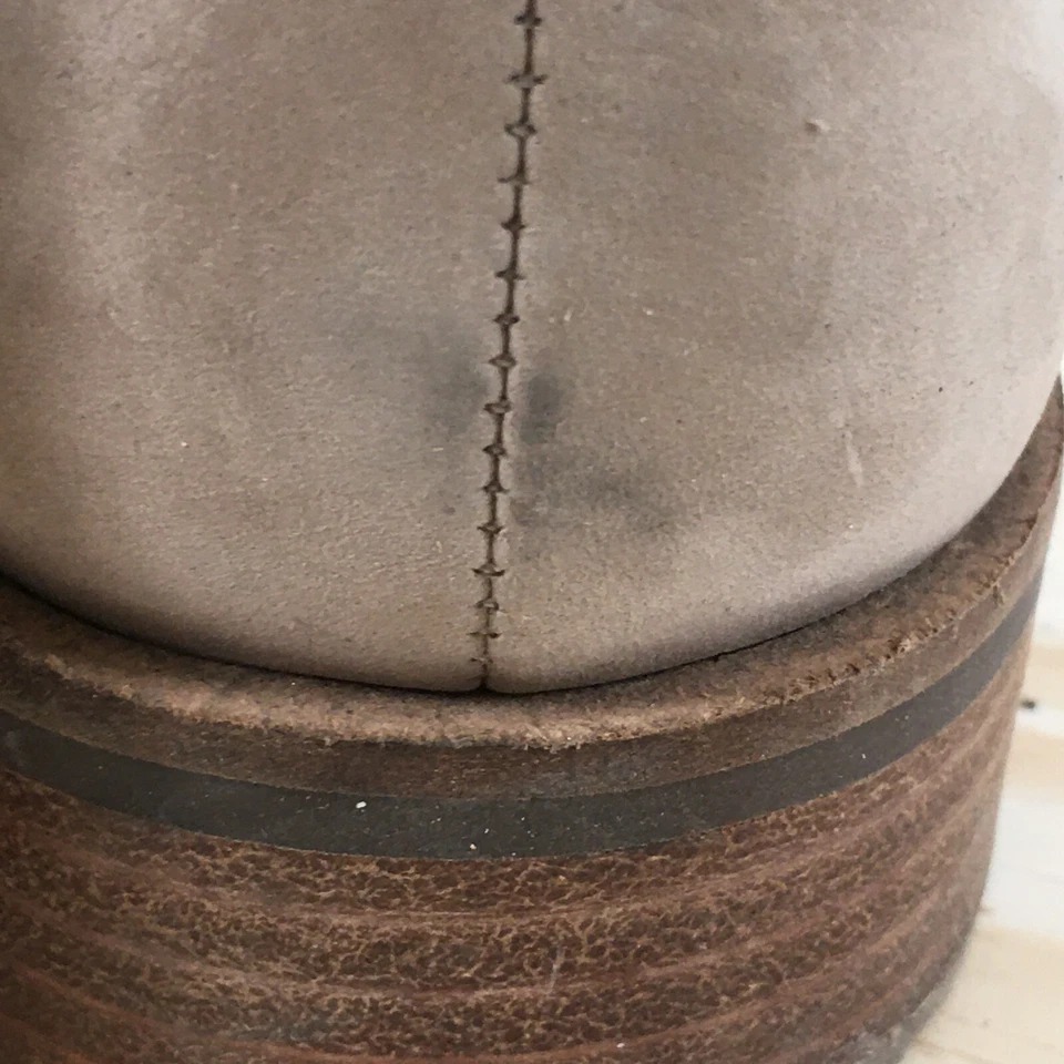 Botas Lucky Brand para mujer 7 M Perrma con cuentas cremallera lateral botín al tobillo cuero beige Foto 3 de 4