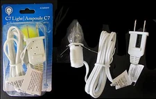 For Dept. 56 Light Cord 4 ft. Standard Plug C7 Clear Bulb 504647 Factory Sealed