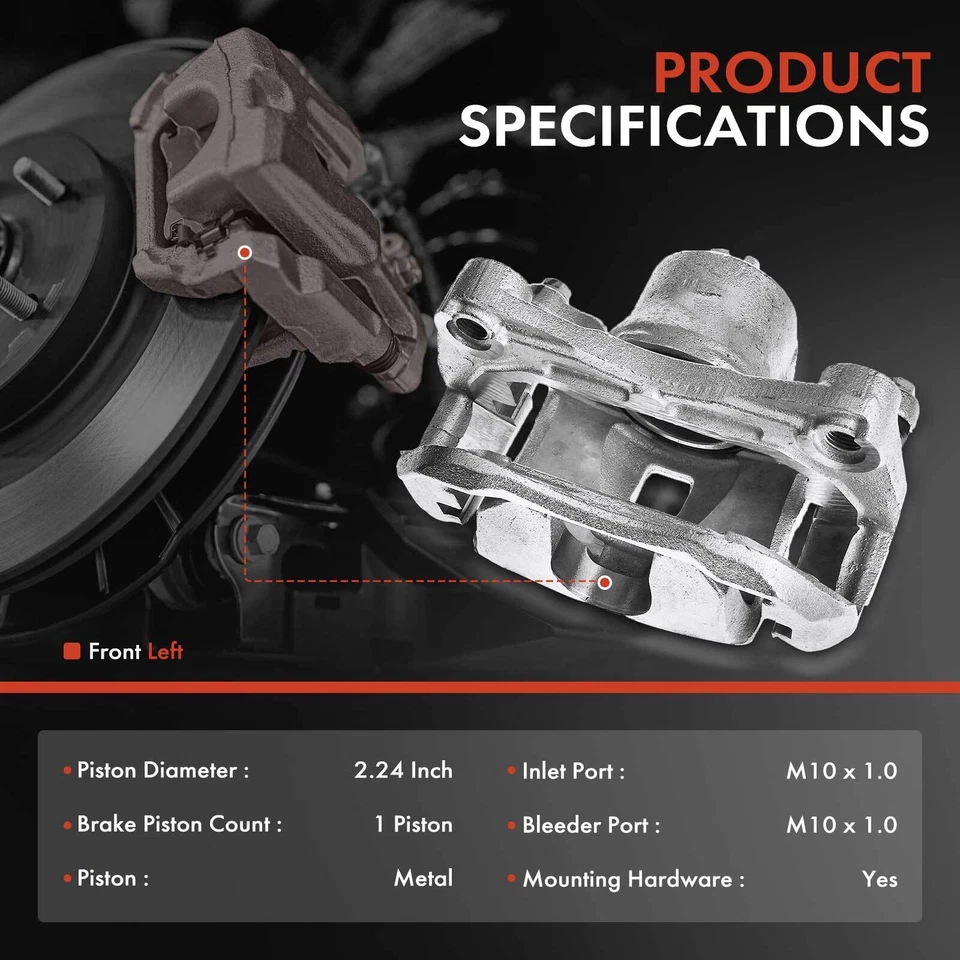 Pinza de freno de disco delantera izquierda izquierda para Nissan Juke 2011-2017 Sentra 2017-2019 1,6 L Foto 2 de 4
