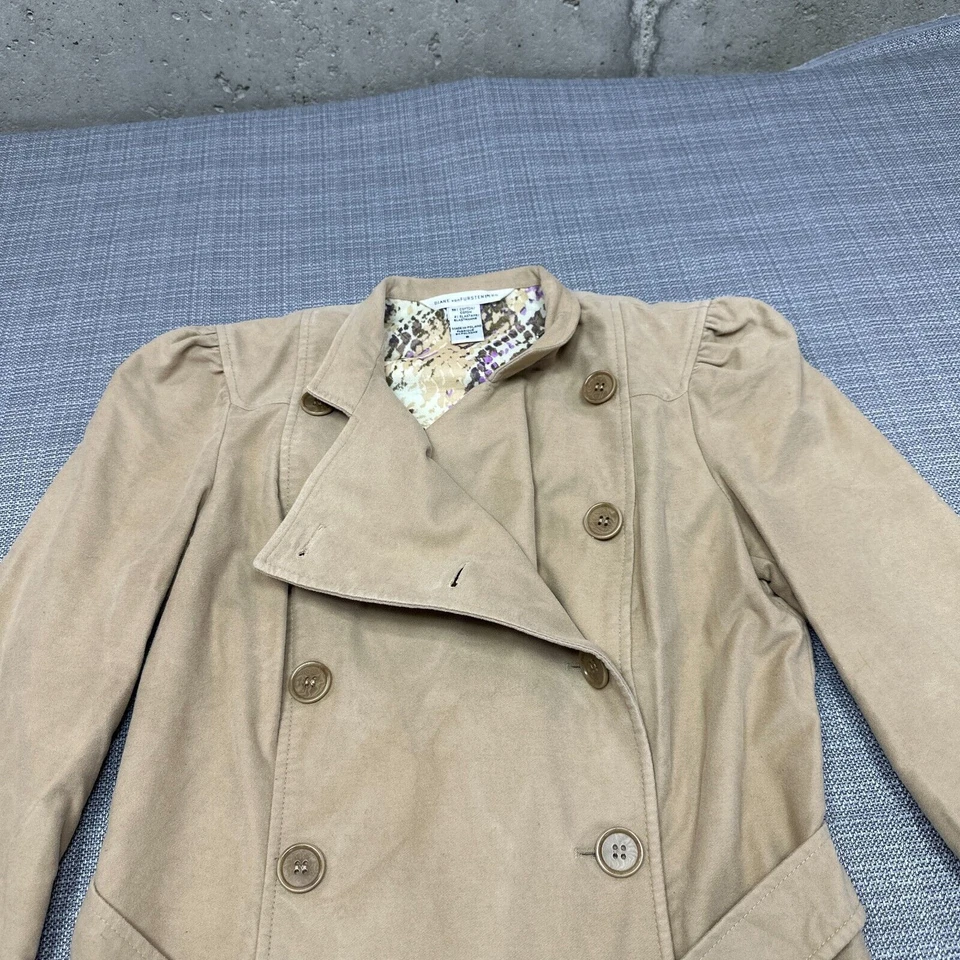 Gabardina Diane von Furstenberg 8 Doble Pecho Clásica Tranquila Lujo Años 90 Foto 4 de 4