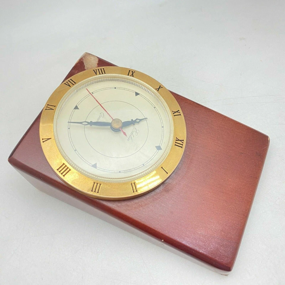 Wood Desk Clock US News Edelin Quartz Cordless Battery Shelf Clock -CHECK DES^ - Image 2 of 4