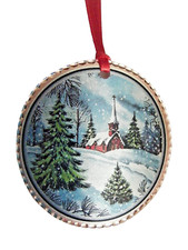 Copper Arts Screen Printed Hanging Christmas Ornament New Made In USA