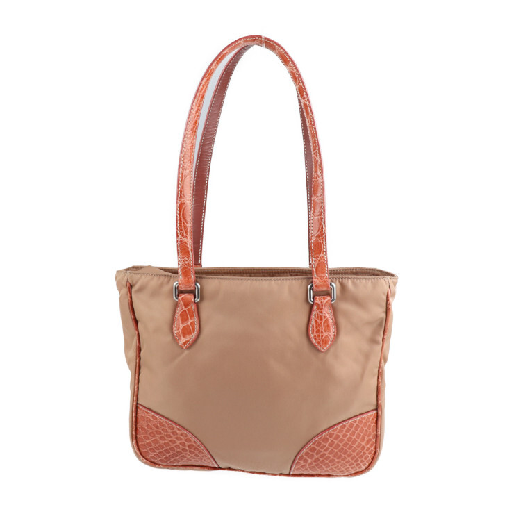 【関税&送料込み】Prada Triangle-Logo Embossed-Crocodile S PRADA Handbag BR2874 Triangle with logo Crocodile embossed