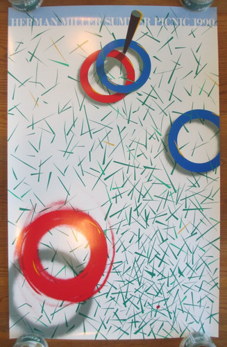 1990 Herman Miller Summer Picnic Poster 38 by 24 inches RING TOSS TUBEBSMT