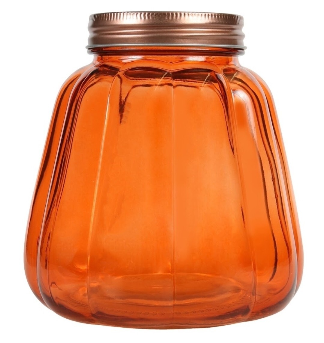 Pumpkin Shaped Glass Jars with Rose Gold Lids 5.375 x 5in. eBay