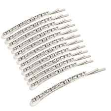 12 Pieces Rhinestone Bobby Pins, Silver Metal Hair Clips Diamond Bobby Pins Crys