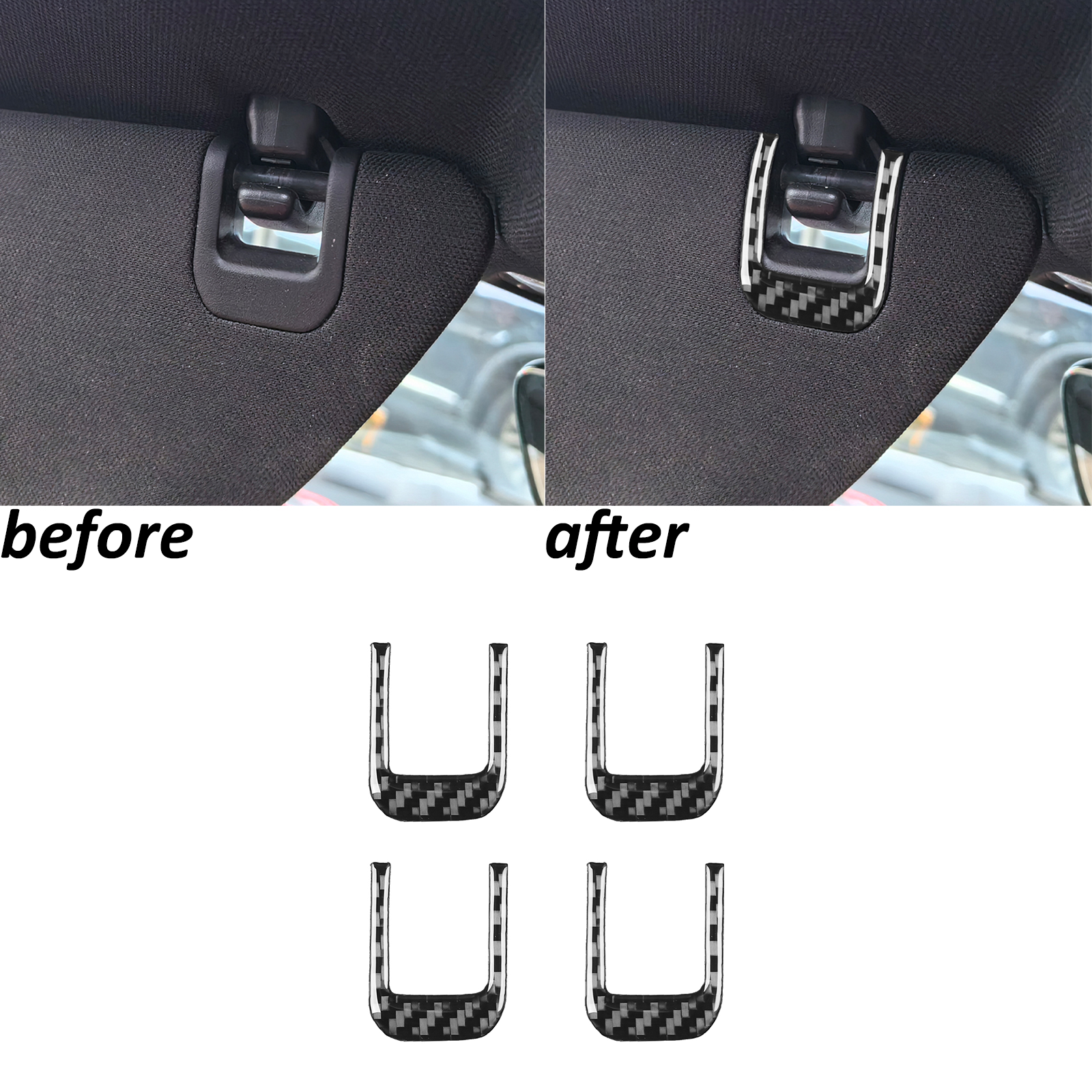 Real Carbon Fiber Interior Roof Sun Visor Trim For Chevrolet Corvette C8 2020-25