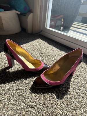 J.Crew Pink And Brown Leather High Heels Size 6