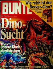 Bunte Magazine August 5 1993 Dinosaurs Claudia Schiffer Boris Becker