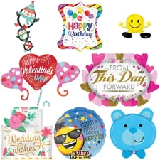 Multi Style 1 Pc Foil Balloon Birthday Valentine's Baby New Free Ship Party XL