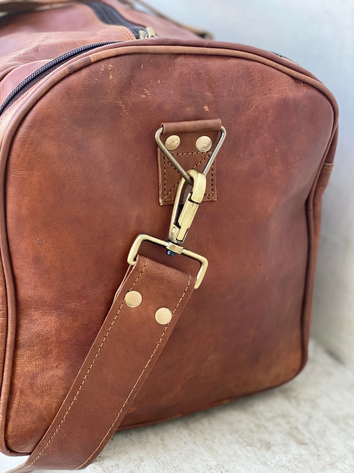 Bolsos de viaje de cuero genuino para hombre de colección multiparous gimnasio fin de semana para pasar la noche Foto 3 de 4