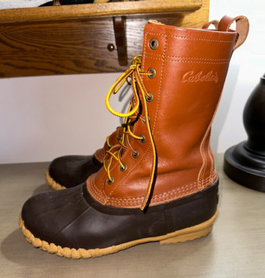 CABELA'S men's 10'' WP Insulated Duck boots Tan/Brown sz 7 EUC