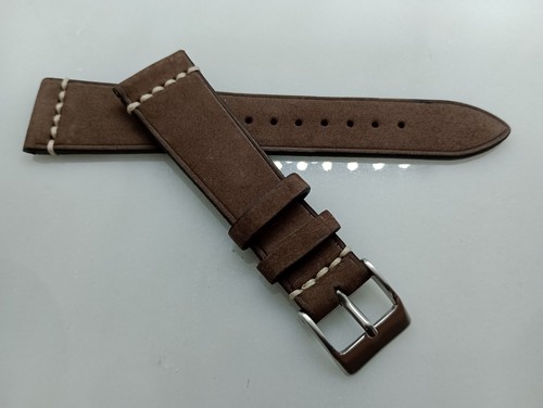 New Geckota 20mm Handmade Dark Brown Top Genuine Grain Leather Watch Strap YA8 - Picture 14 of 24