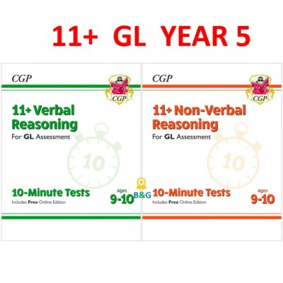 11+ Plus Year 5 GL 10 Minute Tests Verbal Non Verbal Reasoning with Answer CGP