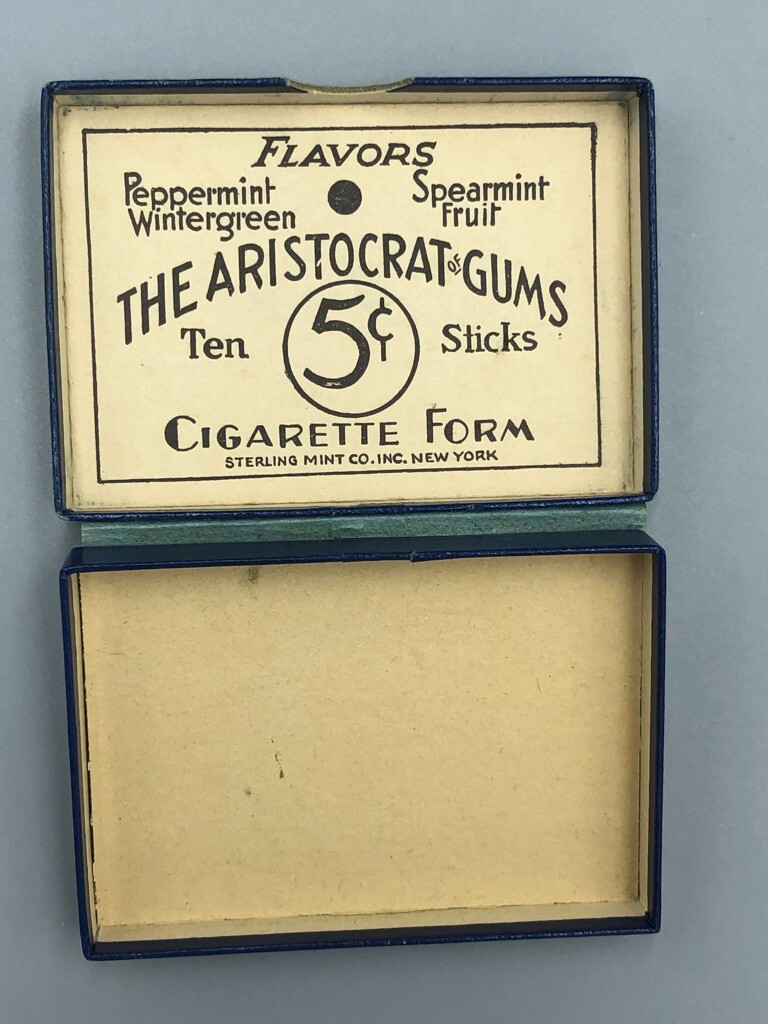 Antique GOLD TIP GUM Aristocrat CIGARETTE Form BOX Advertising Sterling Mint