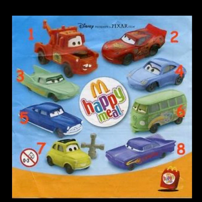 Disney car store toys mcdonalds